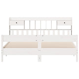 Bookcase Bed without Mattress White 180x200cm Super King Solid Wood Pine 3323018