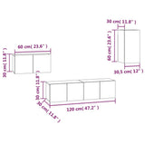 4 Piece TV Cabinet Set Grey Sonoma Engineered Wood 3120261