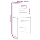 Dressing Table Set Concrete Grey 74.5x40x141 cm 3114142