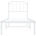 Metal Bed Frame without Mattress with Headboard White 80x200cm 373927