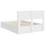 Bed Frame with Storage and Headboard White 160 x 200 cm 3414287