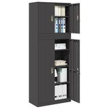 Storage Cabinet 2 pcs Black 80 x 40 x 210 cm Steel Lockable 3438741