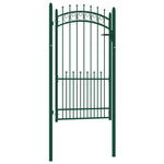 ZNTS Fence Gate with Spikes Steel 100x175 cm Green 146386