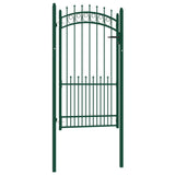 ZNTS Fence Gate with Spikes Steel 100x175 cm Green 146386