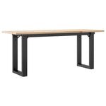 ZNTS Coffee Table O-Frame 110x40x45 cm Solid Wood Pine and Steel 3282667
