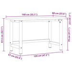 Workbench Light Brown 140x60x81.5 cm Solid Wood Oak 3309676