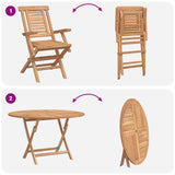Garden Set 5 pcs Brown Solid Teak Wood 3437369