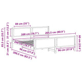 Bed Frame with Headboard Dark Grey 200 x 200 cm Fabric 3394244