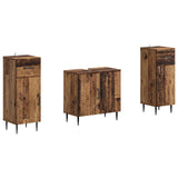 2 Piece Bathroom Cabinet Set HAARLEM Old Wood Engineered Wood 3418024