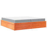 Bed with Mattress Wax Brown 200x200 cm Solid Wood Pine 3281924