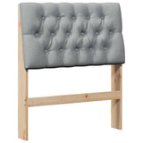 Upholstered Headboard Light Grey 80 cm Solid Pine Wood 879364