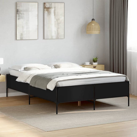 ZNTS Bed Frame without Mattress Black 120x200 cm 3279802