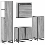 4 Piece Bathroom Furniture Set Grey Sonoma Engineered Wood 3301268