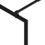 ZNTS Walk-in Shower Wall with Shelf Black 100x195 cm ESG Glass&Aluminium 3185471