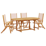 ZNTS 5 Piece Garden Dining Set Solid Wood Acacia and Textilene 3279272