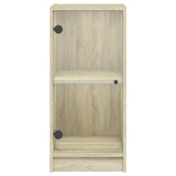 Side Cabinet with Glass Doors Sonoma Oak 35x37x75.5 cm 836401