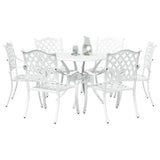 Garden Dining Set 7 pcs White Aluminium 3334698