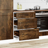 Kitchen Base Cabinet "Porto" Smoked Oak Engineered Wood 854264