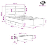 Bed Frame with Storage and Headboard Artisan Oak 160 x 200 cm 3445810
