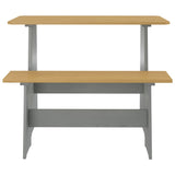 3 Piece Dining Set REINE Honey Brown and Grey Solid Wood Pine 3096569