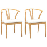 Dining Chair 2 pcs Natural and Light Solid Rubber Wood 42020419