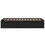Bed Frame without Mattress Black 75x190 cm Small Single Engineered Wood 841987