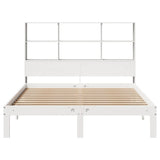 Bookcase Bed without Mattress White 140x190cm Solid Wood Pine 3322555