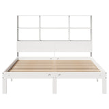 Bookcase Bed without Mattress White 160x200cm Solid Wood Pine 3322567