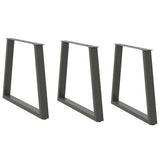 Dining Table Legs V-Shape 3 pcs Anthracite 80x cm Steel 4012590