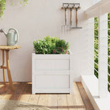 Garden Planter White 50x50x50 cm Solid Wood Pine 837416