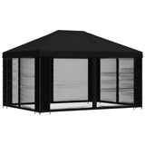 Gazebo with Sidewalls 4 x 3 m Black Polyester and Steel 190 gsm 900394