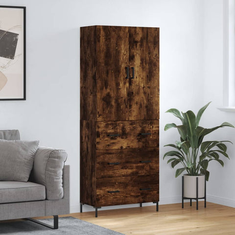 Highboard Smoked Oak 69.5x34x180 cm Engineered Wood 3195848