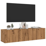 Wall Mounted TV Cabinet Artisan Oak 120x30x30 cm Engineered Wood 856021