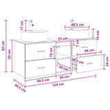 Bathroom Cabinet Set 3 pcs Concrete Grey 49.5 x 44.5 x 65 cm 3405878