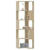 Corner Bookcase 5-Tier Sonoma Oak 50x50x179 cm Engineered Wood 852584