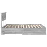 Bed Frame with Drawer Grey Sonoma 140 x 190 cm Engineered Wood 3409984