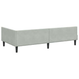 Corner Bed Frame Light Grey 80 cm x 200 cm Velvet 42016134