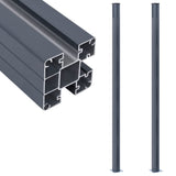 Fence Posts 2 pcs Dark Grey 185 cm Aluminium 148986