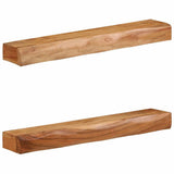 Wall Shelves 2 pcs 80x17x8 cm Solid Wood Acacia 373631
