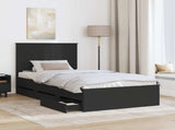 Bed Frame with Drawer Black 100 x 200 cm Engineer Wood 3411146