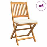 Folding Chair 6 pcs White 49 x 57.5 x 92cm Solid Acacia wood 3329125