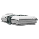 Bed Frame without Mattress with LED Lights Grey Sonoma 90x200 cm 839516