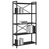 Bookshelf Black Oak 80 x 30 x 155 cm Engineered Wood 868413