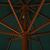 Garden Parasol with Wooden Pole 330 cm Green 47213