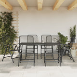 ZNTS 7 Piece Garden Dining Set Anthracite Metal Mesh 3211822