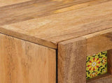 Highboard with Door Natural 60 x 33.5 x 100 cm Solid Mango Wood 4018290