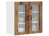 Wall Glass Cabinet PORTO Old Wood 60 x 31 x 80 cm 885443