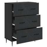 Drawer Cabinet Black 66 x 34.5 x 89.5 cm Engineered Wood 894836
