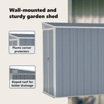 Wall-mounted Garden Shed Grey 118x382x178 cm Galvanised Steel 316230