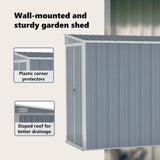 Wall-mounted Garden Shed Grey 118x382x178 cm Galvanised Steel 316230